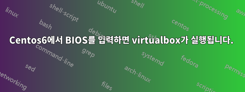 Centos6에서 BIOS를 입력하면 virtualbox가 실행됩니다.