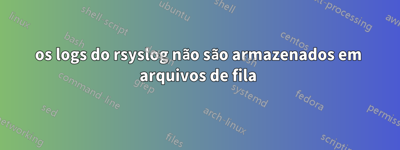 os logs do rsyslog não são armazenados em arquivos de fila