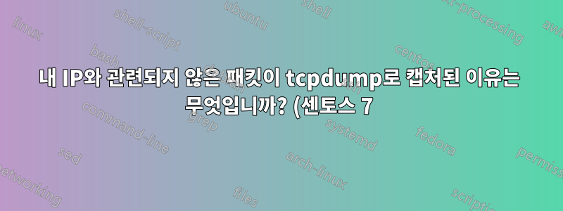 내 IP와 관련되지 않은 패킷이 tcpdump로 캡처된 이유는 무엇입니까? (센토스 7)