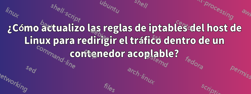 ¿Cómo actualizo las reglas de iptables del host de Linux para redirigir el tráfico dentro de un contenedor acoplable?