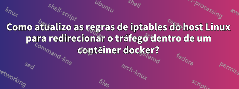 Como atualizo as regras de iptables do host Linux para redirecionar o tráfego dentro de um contêiner docker?