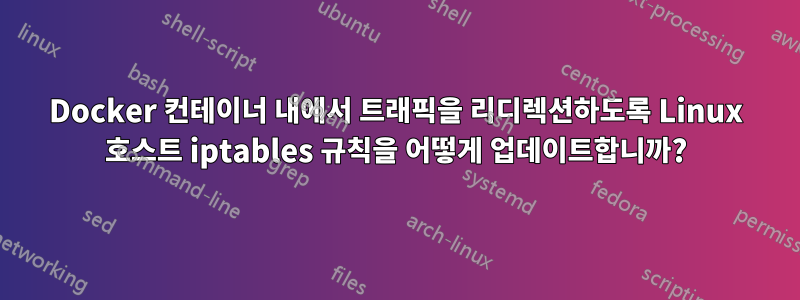 Docker 컨테이너 내에서 트래픽을 리디렉션하도록 Linux 호스트 iptables 규칙을 어떻게 업데이트합니까?