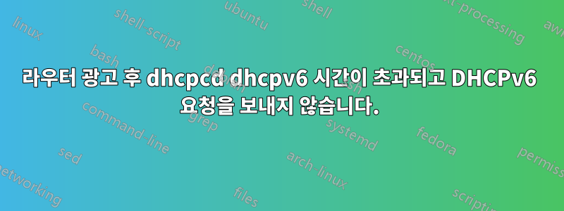 라우터 광고 후 dhcpcd dhcpv6 시간이 초과되고 DHCPv6 요청을 보내지 않습니다.