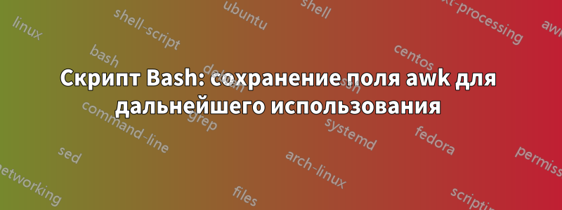 Скрипт Bash: сохранение поля awk для дальнейшего использования