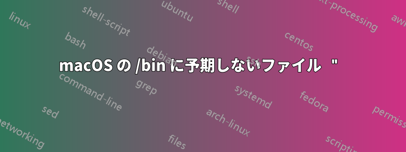 macOS の /bin に予期しないファイル "