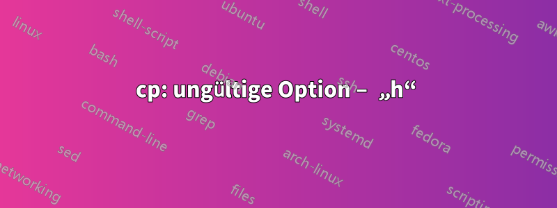 cp: ungültige Option – „h“