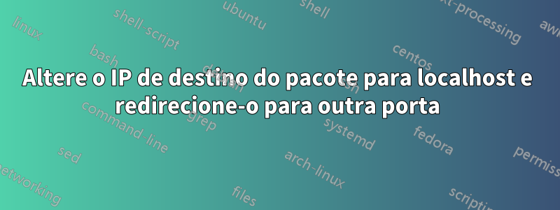 Altere o IP de destino do pacote para localhost e redirecione-o para outra porta