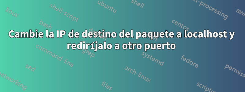 Cambie la IP de destino del paquete a localhost y rediríjalo a otro puerto