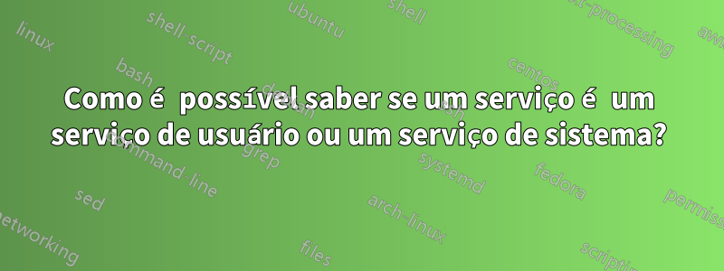 Como é possível saber se um serviço é um serviço de usuário ou um serviço de sistema?