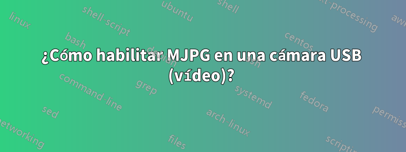 ¿Cómo habilitar MJPG en una cámara USB (vídeo)?