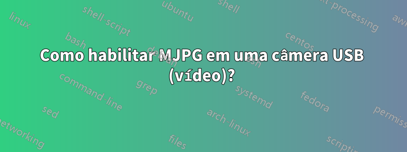 Como habilitar MJPG em uma câmera USB (vídeo)?