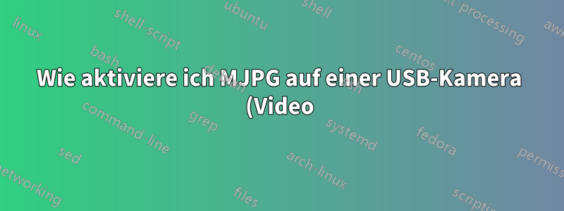 Wie aktiviere ich MJPG auf einer USB-Kamera (Video)?