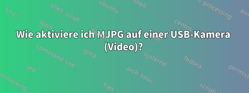 Wie aktiviere ich MJPG auf einer USB-Kamera (Video)?