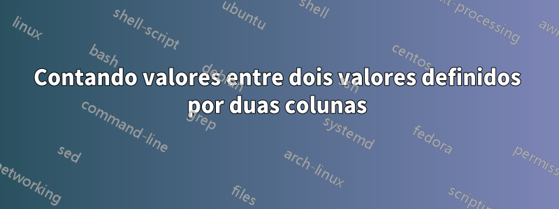 Contando valores entre dois valores definidos por duas colunas