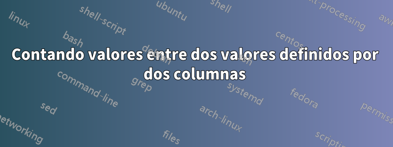 Contando valores entre dos valores definidos por dos columnas