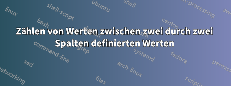 Zählen von Werten zwischen zwei durch zwei Spalten definierten Werten