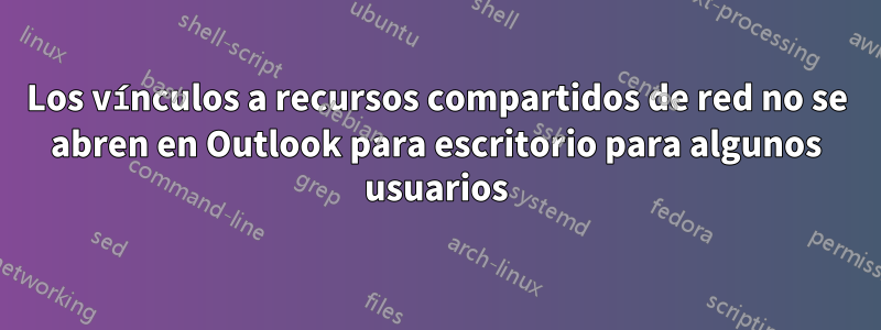Los vínculos a recursos compartidos de red no se abren en Outlook para escritorio para algunos usuarios