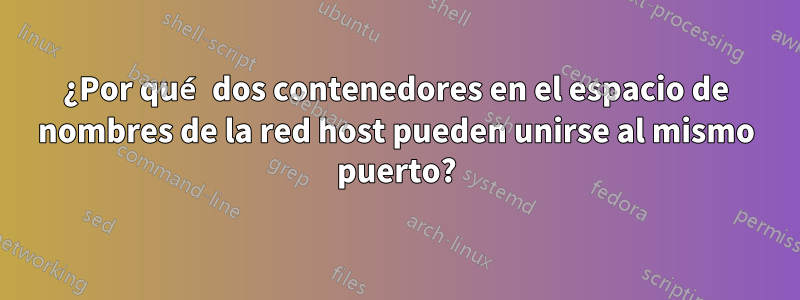 ¿Por qué dos contenedores en el espacio de nombres de la red host pueden unirse al mismo puerto?