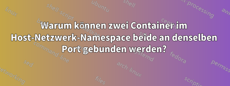 Warum können zwei Container im Host-Netzwerk-Namespace beide an denselben Port gebunden werden?
