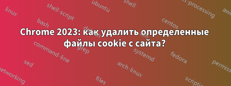 Chrome 2023: как удалить определенные файлы cookie с сайта?