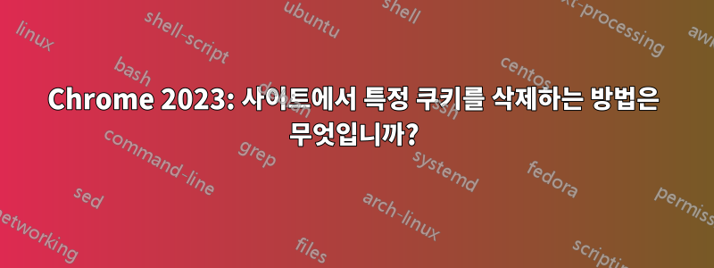 Chrome 2023: 사이트에서 특정 쿠키를 삭제하는 방법은 무엇입니까?