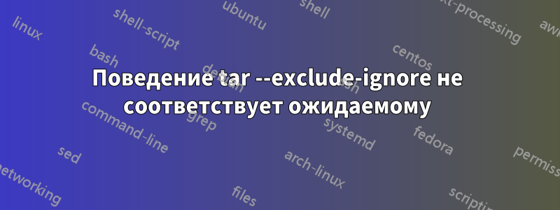 Поведение tar --exclude-ignore не соответствует ожидаемому