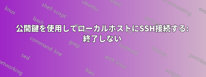 公開鍵を使用してローカルホストにSSH接続する: 終了しない