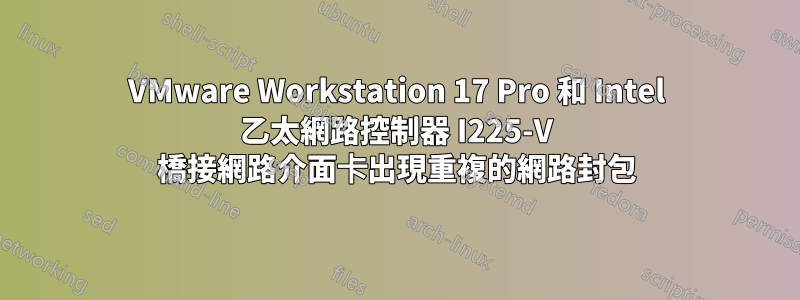 VMware Workstation 17 Pro 和 Intel 乙太網路控制器 I225-V 橋接網路介面卡出現重複的網路封包