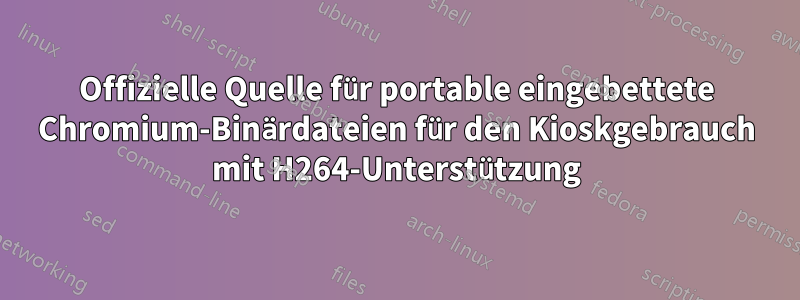 Offizielle Quelle für portable eingebettete Chromium-Binärdateien für den Kioskgebrauch mit H264-Unterstützung