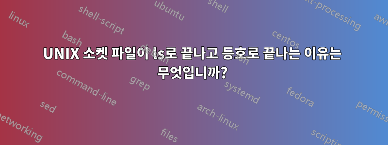 UNIX 소켓 파일이 ls로 끝나고 등호로 끝나는 이유는 무엇입니까?