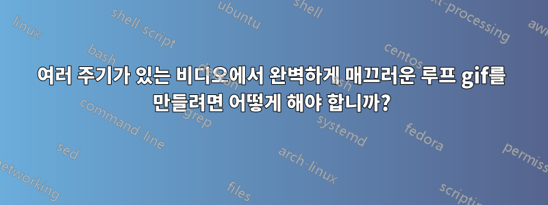 여러 주기가 있는 비디오에서 완벽하게 매끄러운 루프 gif를 만들려면 어떻게 해야 합니까?