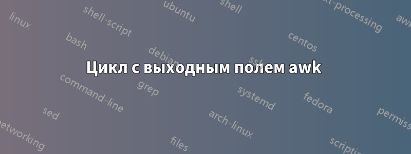 Цикл с выходным полем awk