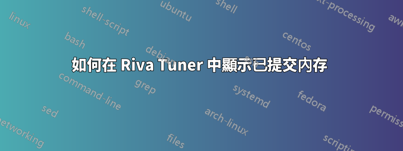如何在 Riva Tuner 中顯示已提交內存
