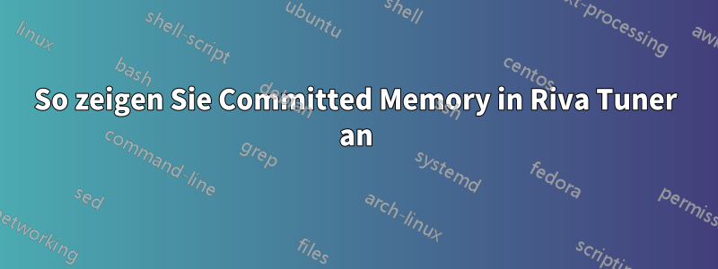 So zeigen Sie Committed Memory in Riva Tuner an