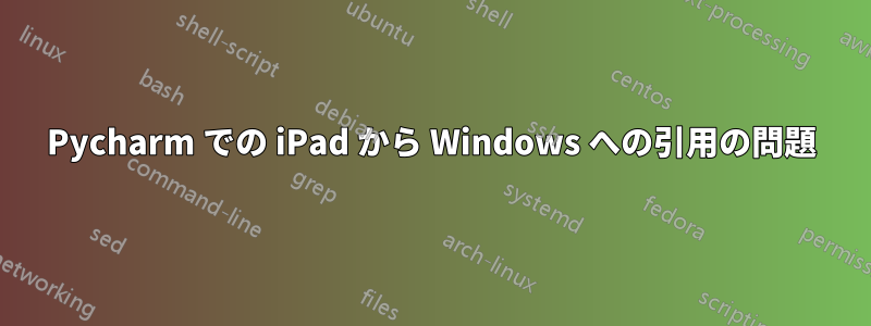 Pycharm での iPad から Windows への引用の問題