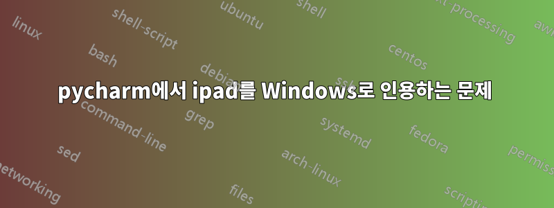 pycharm에서 ipad를 Windows로 인용하는 문제