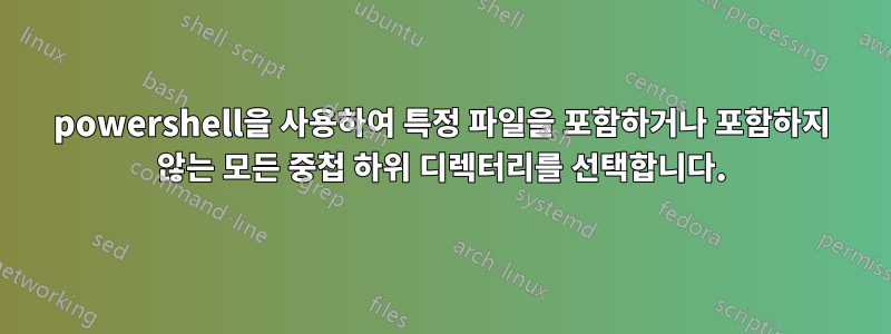 powershell을 사용하여 특정 파일을 포함하거나 포함하지 않는 모든 중첩 하위 디렉터리를 선택합니다.