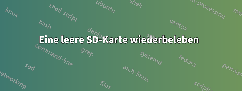 Eine leere SD-Karte wiederbeleben 