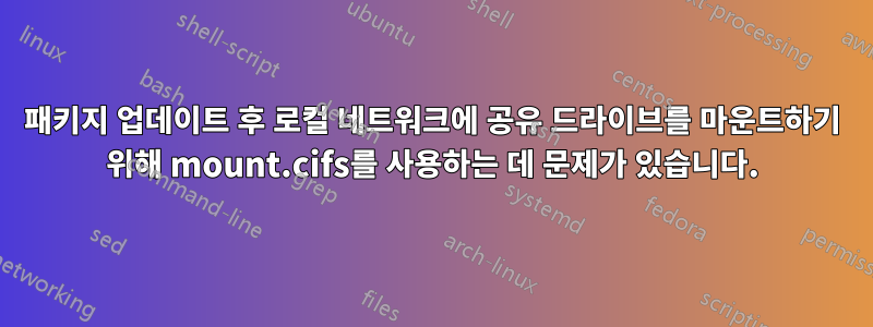 패키지 업데이트 후 로컬 네트워크에 공유 드라이브를 마운트하기 위해 mount.cifs를 사용하는 데 문제가 있습니다.