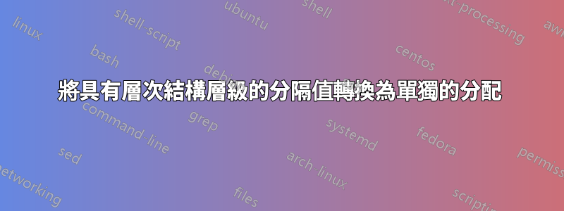 將具有層次結構層級的分隔值轉換為單獨的分配