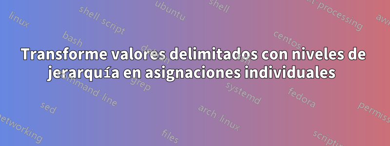 Transforme valores delimitados con niveles de jerarquía en asignaciones individuales 