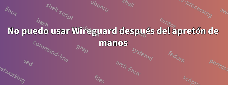 No puedo usar Wireguard después del apretón de manos