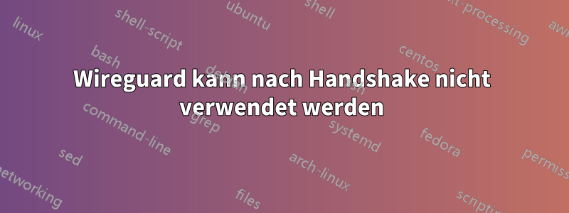 Wireguard kann nach Handshake nicht verwendet werden