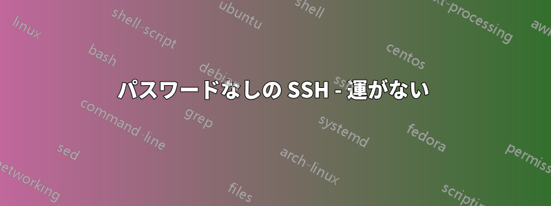 パスワードなしの SSH - 運がない