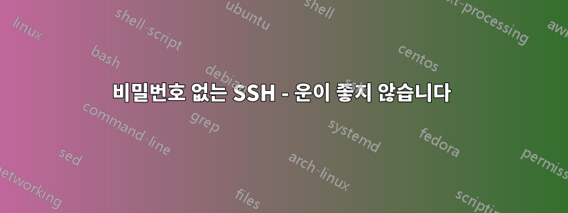 비밀번호 없는 SSH - 운이 좋지 않습니다