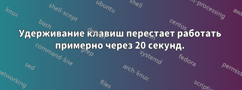 Удерживание клавиш перестает работать примерно через 20 секунд.