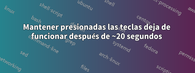 Mantener presionadas las teclas deja de funcionar después de ~20 segundos