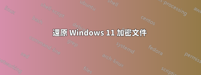 還原 Windows 11 加密文件