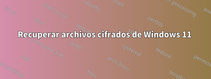 Recuperar archivos cifrados de Windows 11