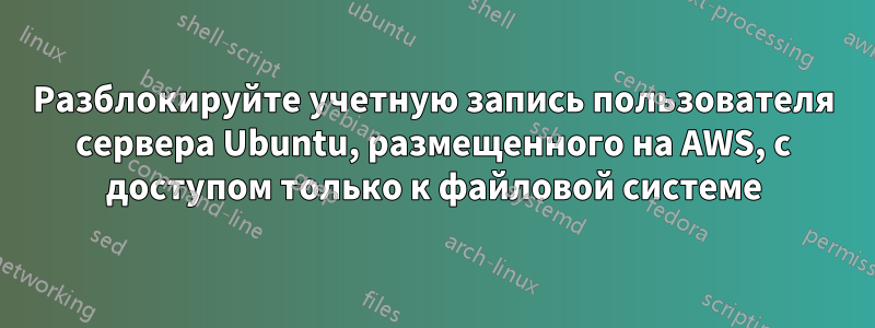 Разблокируйте учетную запись пользователя сервера Ubuntu, размещенного на AWS, с доступом только к файловой системе